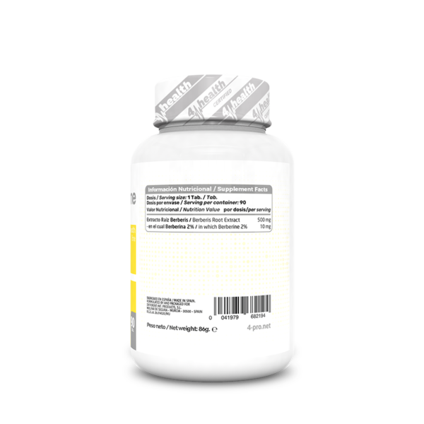 4-PRO_Berberine_500_mg_90_Tabs_Facts Berberina 500 mg 90 Tabs