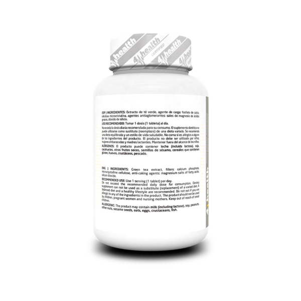 4-PRO_Green_Tea_90_Tabs_Ingredients Te Verde 1000 mg 90 Tabs