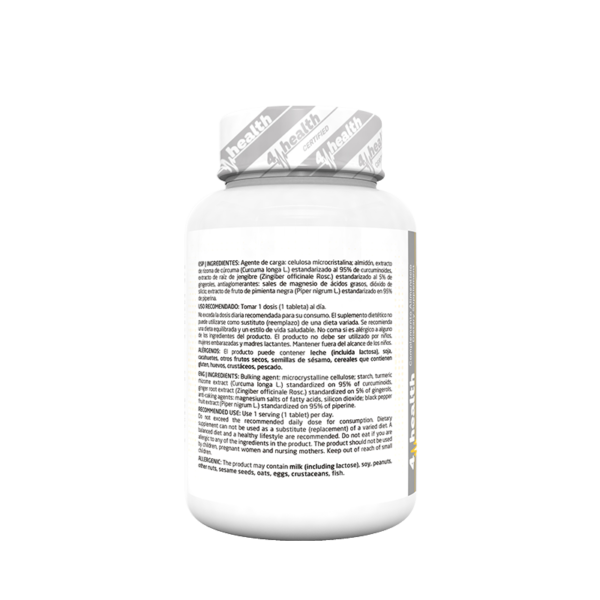 4-PRO_Curcumin_Black_Pepper_Ginger_90_Tabs_Ingredients Curcuma + Pimienta Negra + Jenjibre 90 Tabs