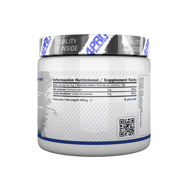 4-PRO_Creamax_200_Grms_Facts_Sleeve Creamax - Creatina Monohidrato 200 Grms
