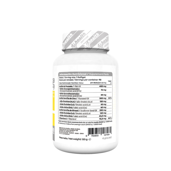 4-PRO_Omega_3-6-9_90_Softgel_Facts Omega 3-6-9 - 90 Cápsulas blandas