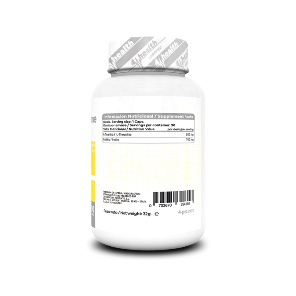 4-PRO_L-Theanine_200_mg_60_Caps_Facts L-Teanina 200 mg 90 Caps