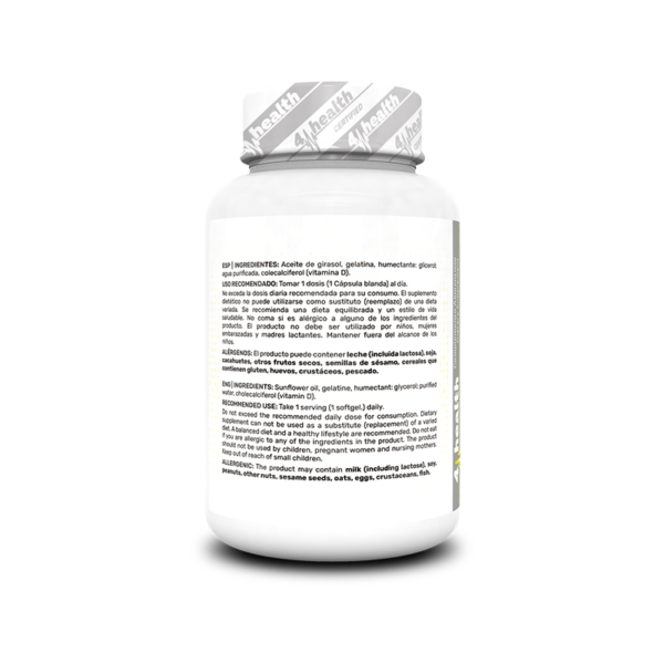 4-PRO_Vitamin_D3_2000_IU_60_Softgel_Ingredients Vitamina D3 2000 IU 60 Cápsulas Blandas